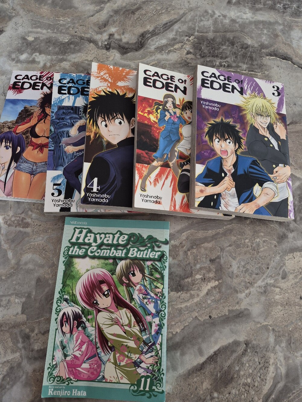 Cage of Eden Vols. 3-6 + Hayate the Combat Butler Vol. 11 Manga Bundle